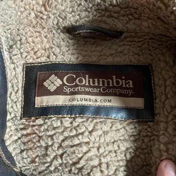 Columbia Sportswear Faux Leather Jacket Brown Large - Picture 3 of 12